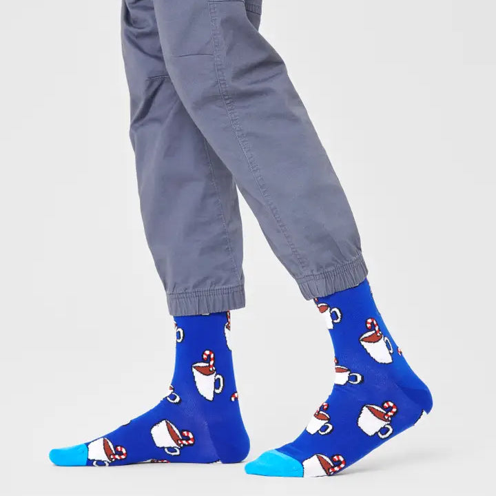 Happy Socks Candy Cane Cocoa Sock - Blue