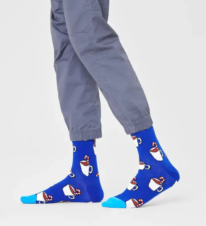 Happy Socks Candy Cane Cocoa Sock - Blue