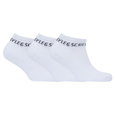 Lyle And Scott Vintage Mens Chester 3 Pack Trainer Socks-White
