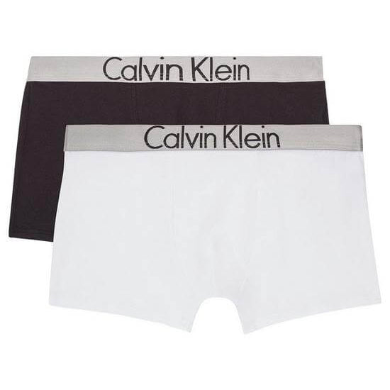 Calvin Klein Customized Stretch Boys 2 pack Boxer Trunks (PVH White / PVH Black)