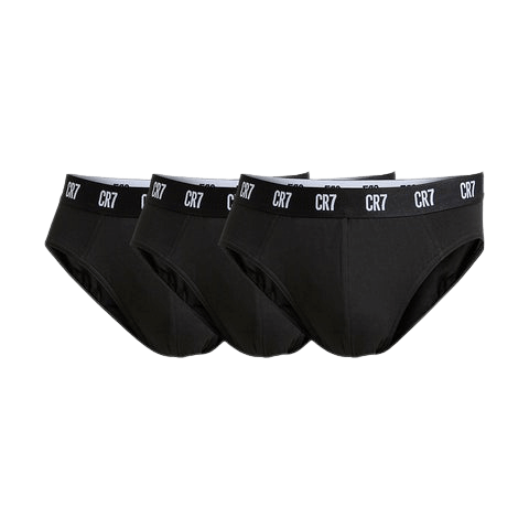 CR7 3-Pack Men's Cotton Fashion Brief - All Black