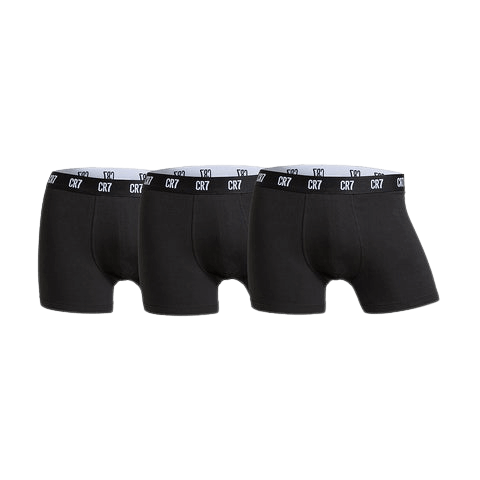 CR7 3-Pack Men's Cotton Fashion Trunk - All Black