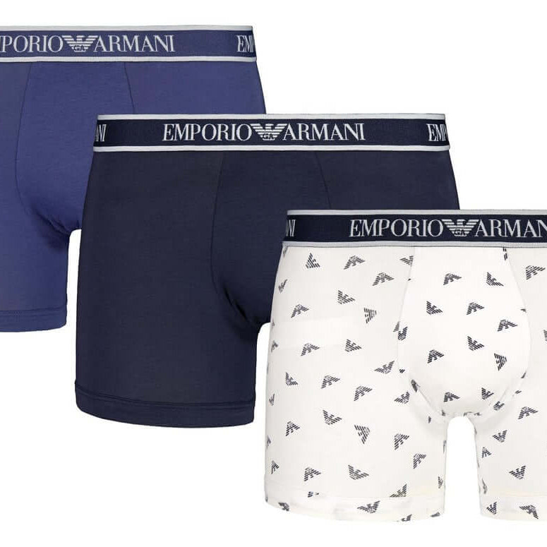 Emporio Armani 3 Pack Boxer Briefs - Blue/Navy/White
