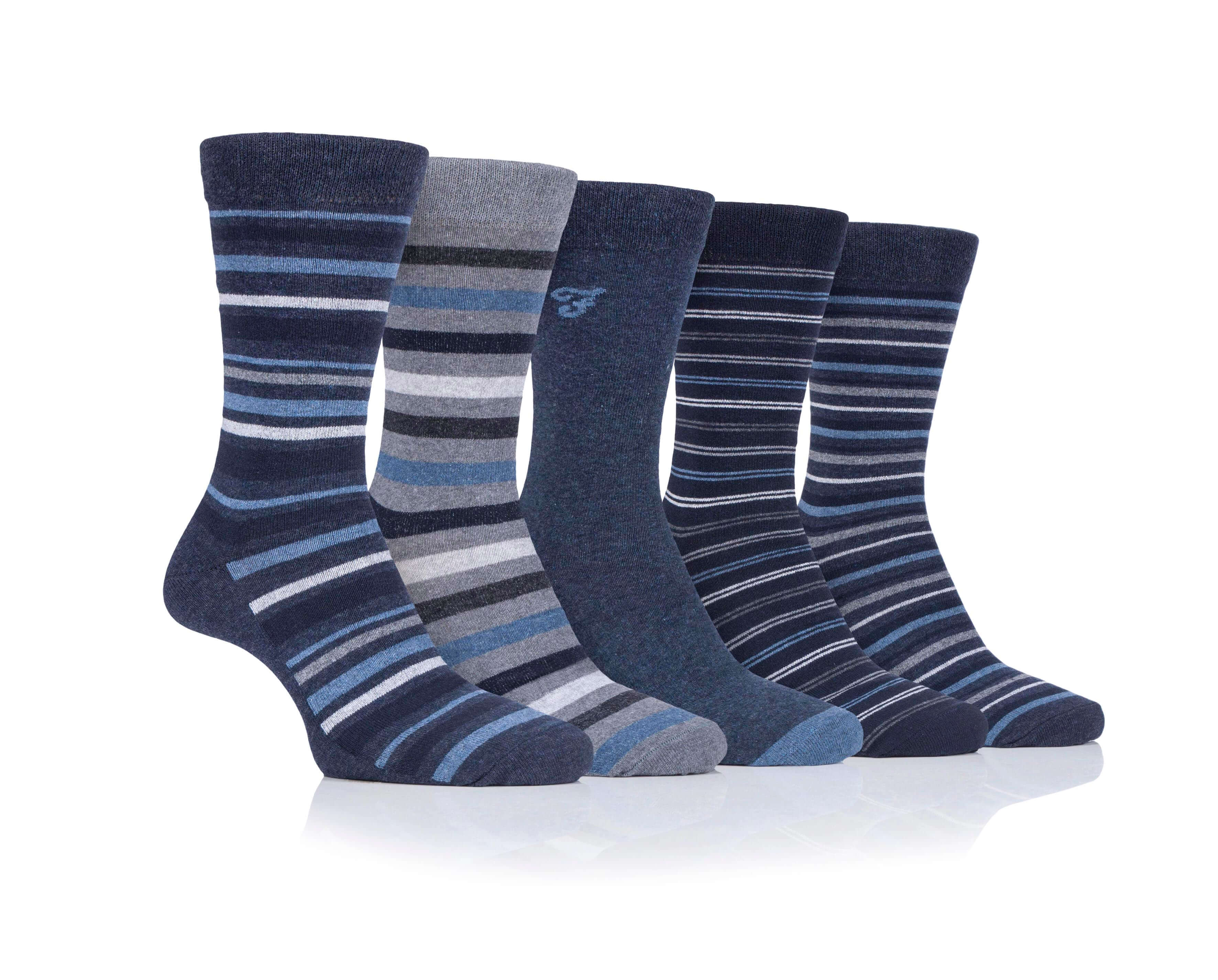Farah Men’s 5 Pack Cotton Rich Striped Socks – Everyday Comfort (UK 6-11)
