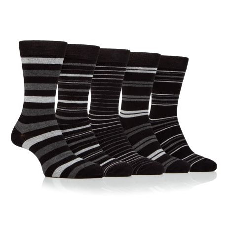 Farah Men’s 5 Pack Bamboo Stripe Socks – Soft, Breathable & Antibacterial (UK 6-11)