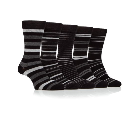 Farah Men’s 5 Pack Bamboo Stripe Socks – Soft, Breathable & Antibacterial (UK 6-11)