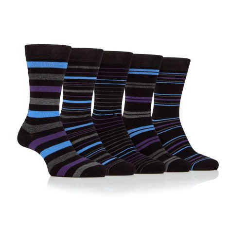 Farah Men’s 5 Pack Bamboo Stripe Socks – Soft, Breathable & Antibacterial (UK 6-11)