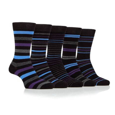Farah Men’s 5 Pack Bamboo Stripe Socks – Soft, Breathable & Antibacterial (UK 6-11)