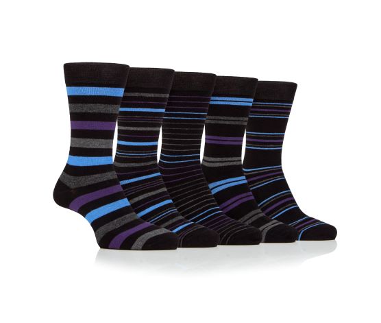 Farah Men’s 5 Pack Bamboo Stripe Socks – Soft, Breathable & Antibacterial (UK 6-11)