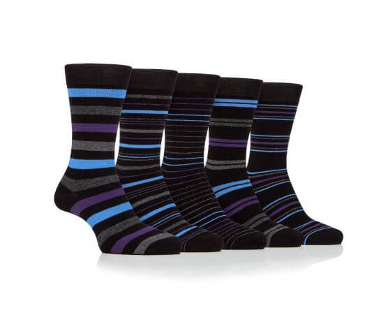 Farah Men’s 5 Pack Bamboo Stripe Socks – Soft, Breathable & Antibacterial (UK 6-11)