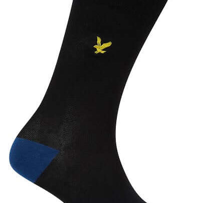 Lyle And Scott Mens Graham Five Pack Crew Socks-Black