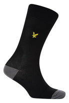 Lyle And Scott Mens Graham Five Pack Crew Socks-Black