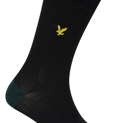 Lyle And Scott Mens Graham Five Pack Crew Socks-Black