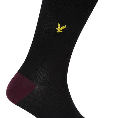 Lyle And Scott Mens Graham Five Pack Crew Socks-Black
