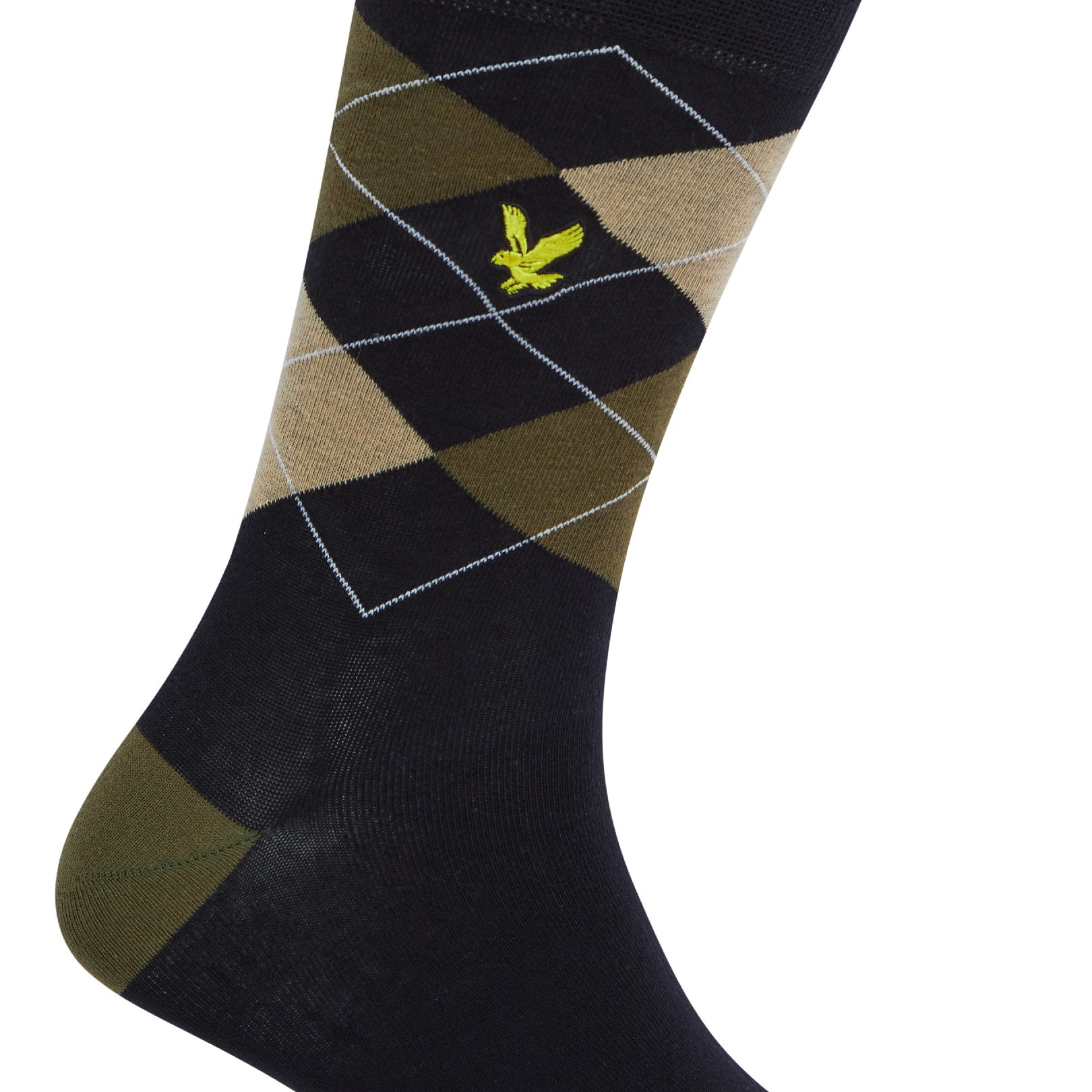 Lyle & Scott 5 Pack Mix Design Socks - Dark Olive-Argyle-Incense-Stripe-Black
