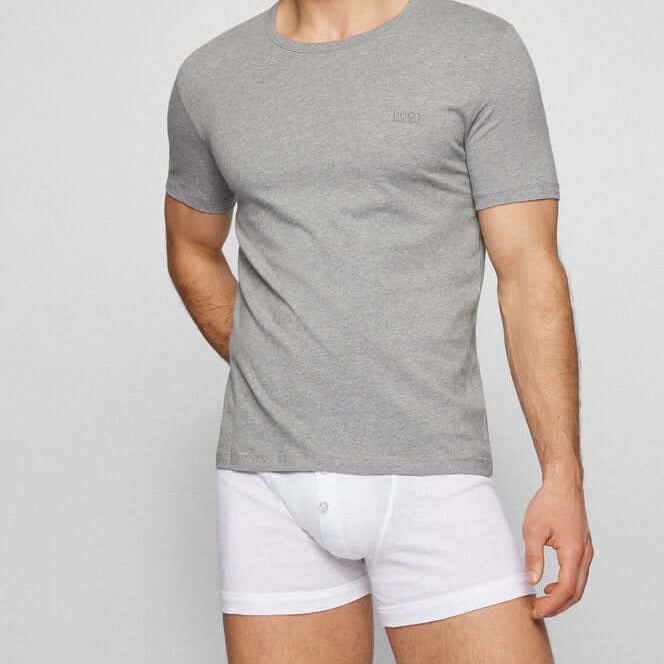 BOSS Cotton T-Shirts 3 Pack | Men’s Crew Neck Underwear Tees - White / Black / Grey