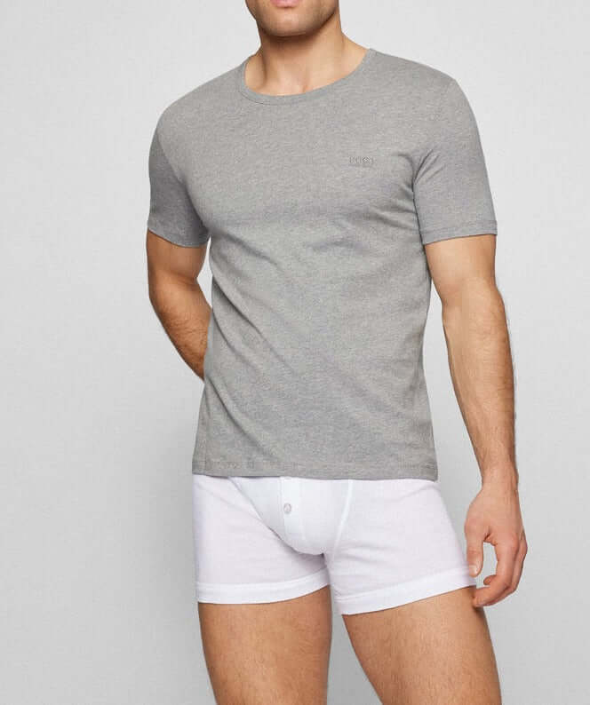 BOSS Cotton T-Shirts 3 Pack | Men’s Crew Neck Underwear Tees - White / Black / Grey