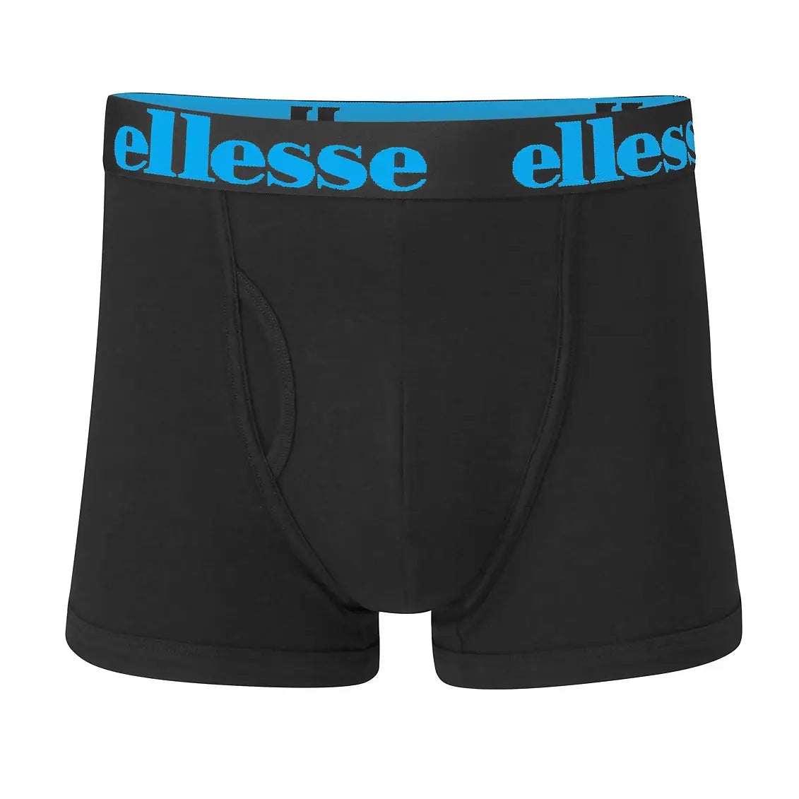 Ellesse Men's Hali 3 Pack Boxer Trunks Black with Coloured Logo