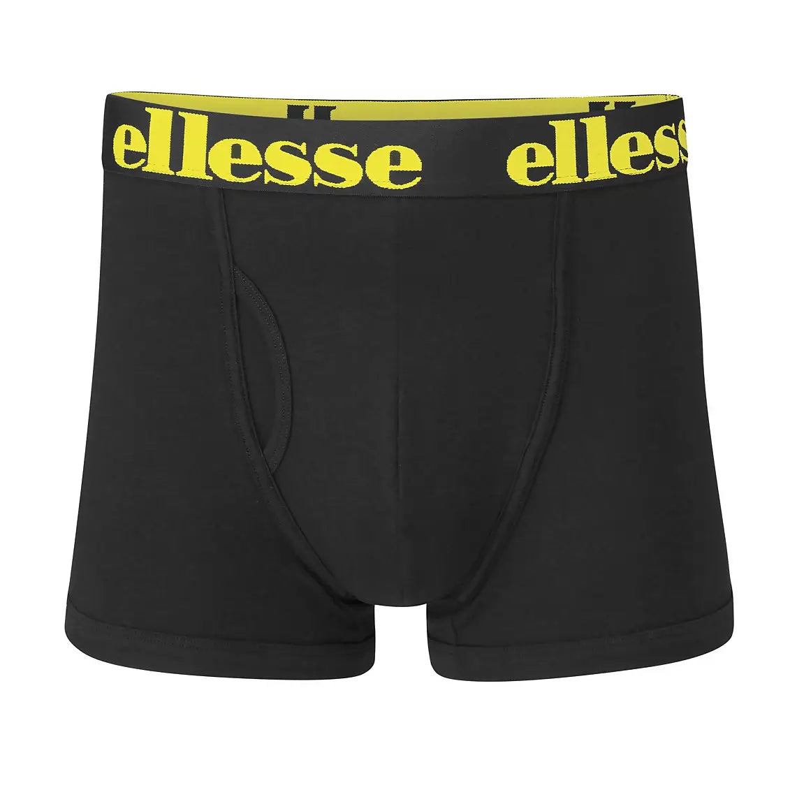 Ellesse Men's Hali 3 Pack Boxer Trunks Black with Coloured Logo
