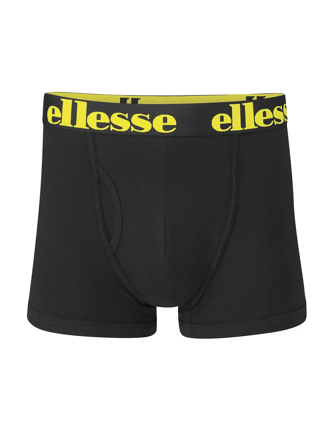 Ellesse Men's Hali 3 Pack Boxer Trunks Black with Coloured Logo
