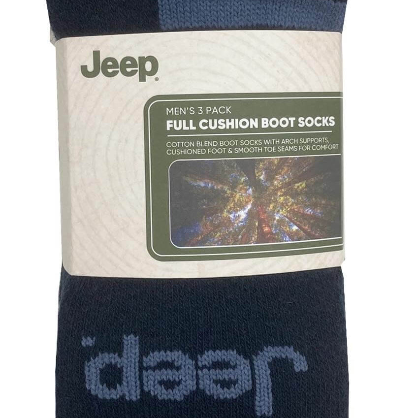 Jeep Mens Cotton Blend Boot Socks - 6-11 UK