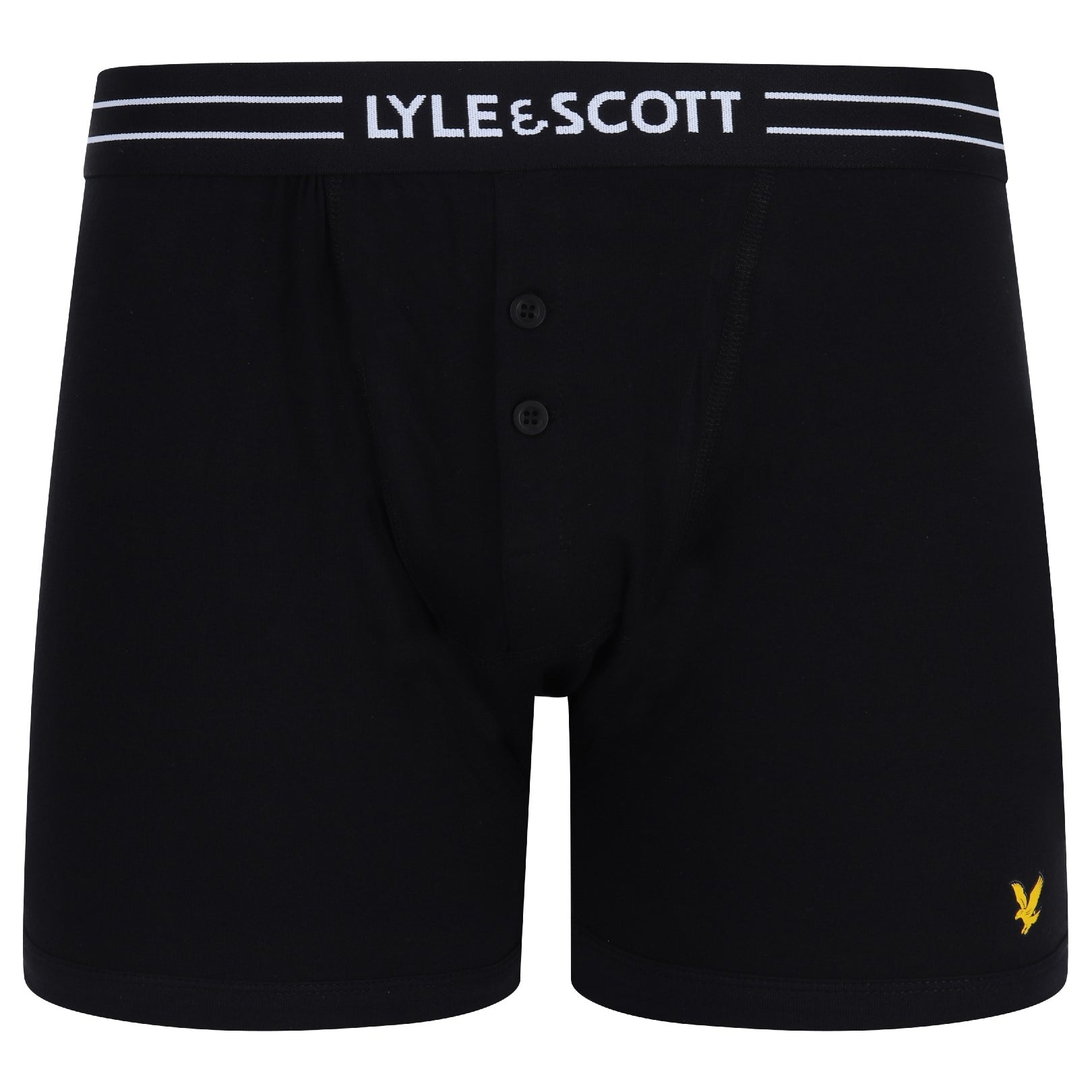 Lyle & Scott 3 Pack Lewis Men's Button Fly Boxers - Black / Bright White / Grey Marl
