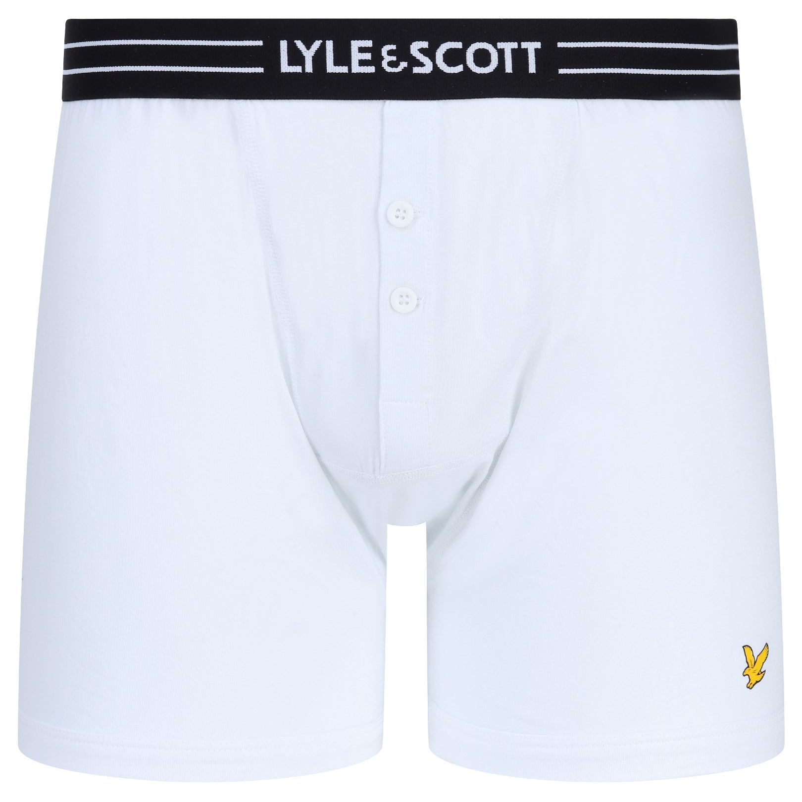 Lyle & Scott 3 Pack Lewis Men's Button Fly Boxers - Black / Bright White / Grey Marl