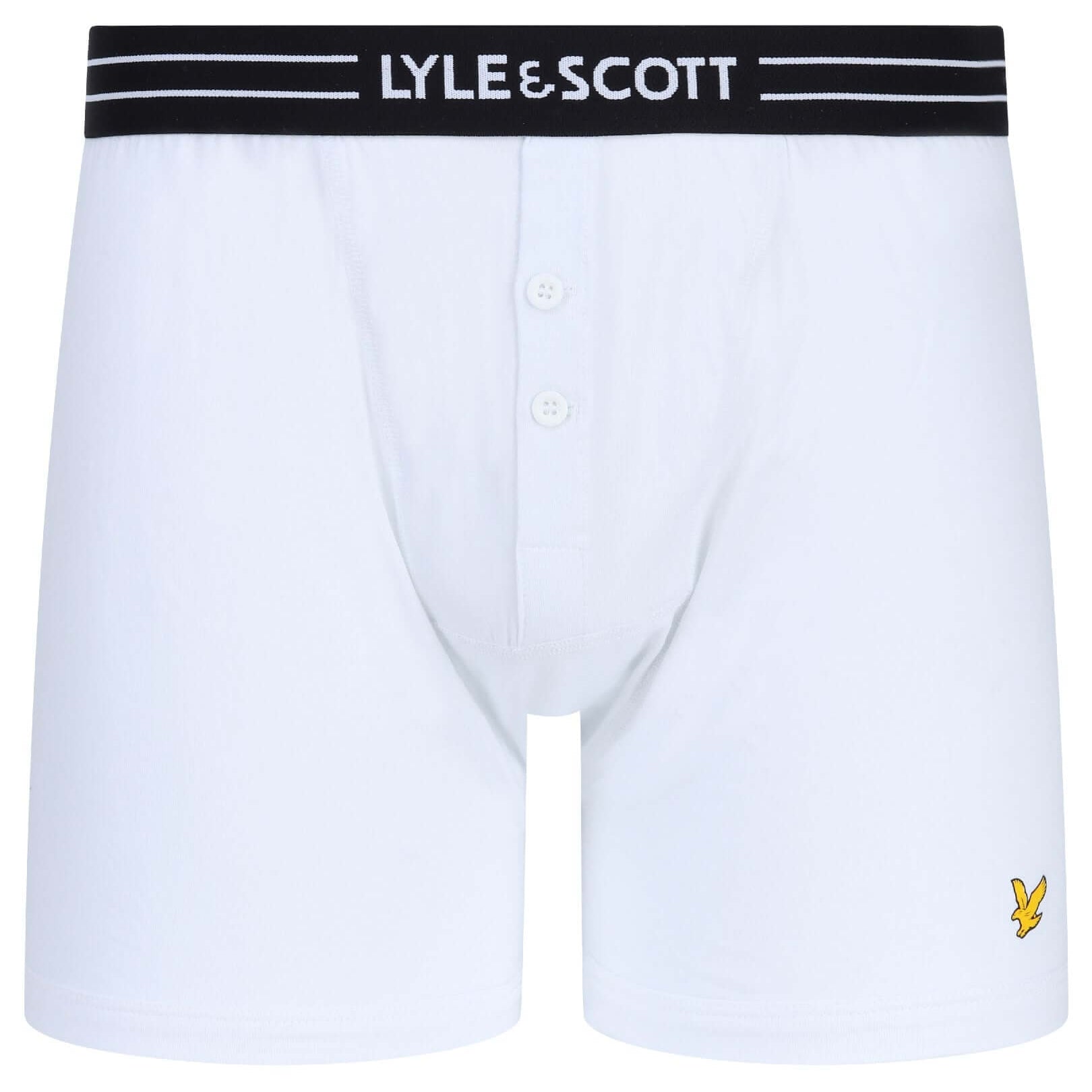 Lyle & Scott 3 Pack Lewis Men's Button Fly Boxers - Black / Bright White / Grey Marl