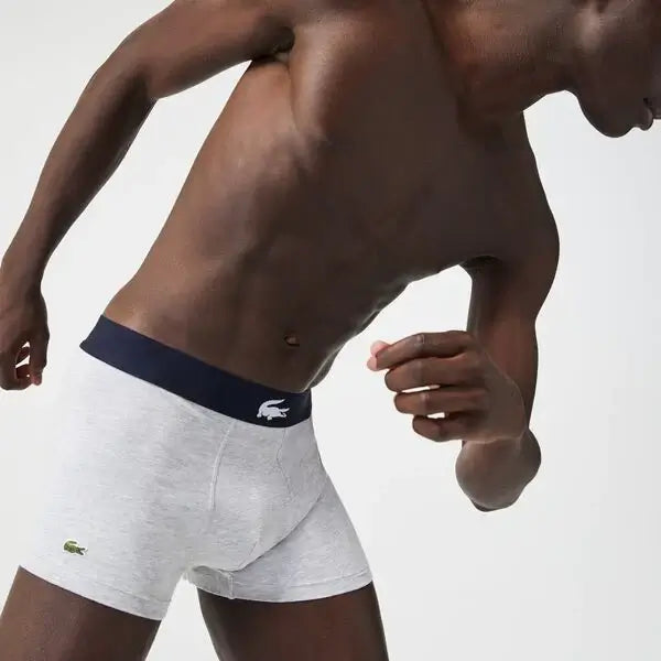Lacoste Men’s Stretch Cotton Trunk 3-Pack - Blue/White/Grey
