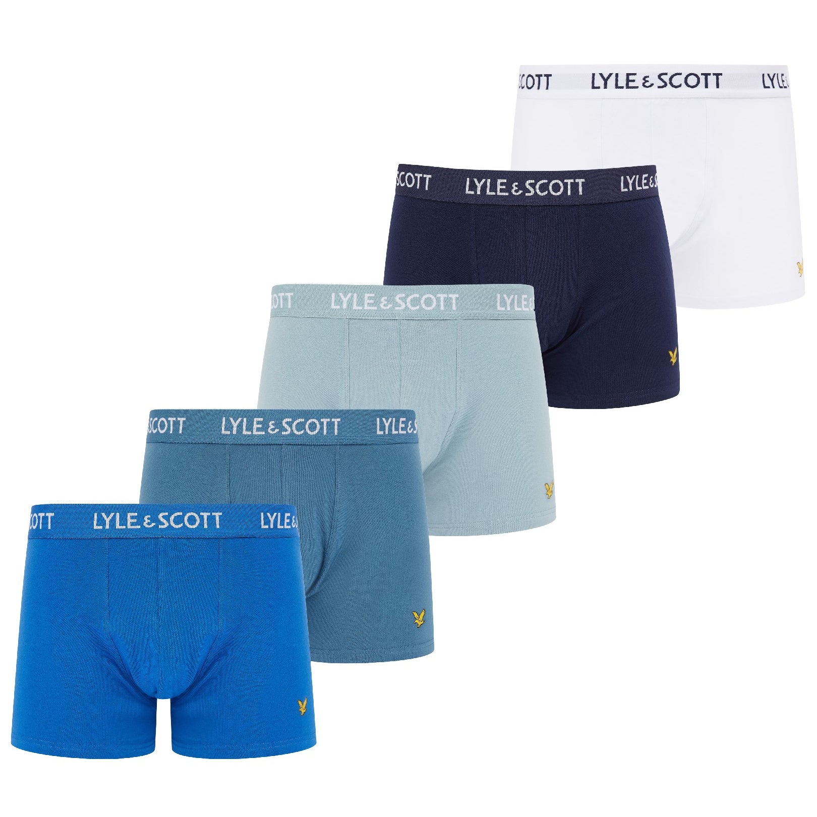 Lyle & Scott 5 Pack Miller Men's Trunks - (Peacoat/White/Arona/Teal/Blue)