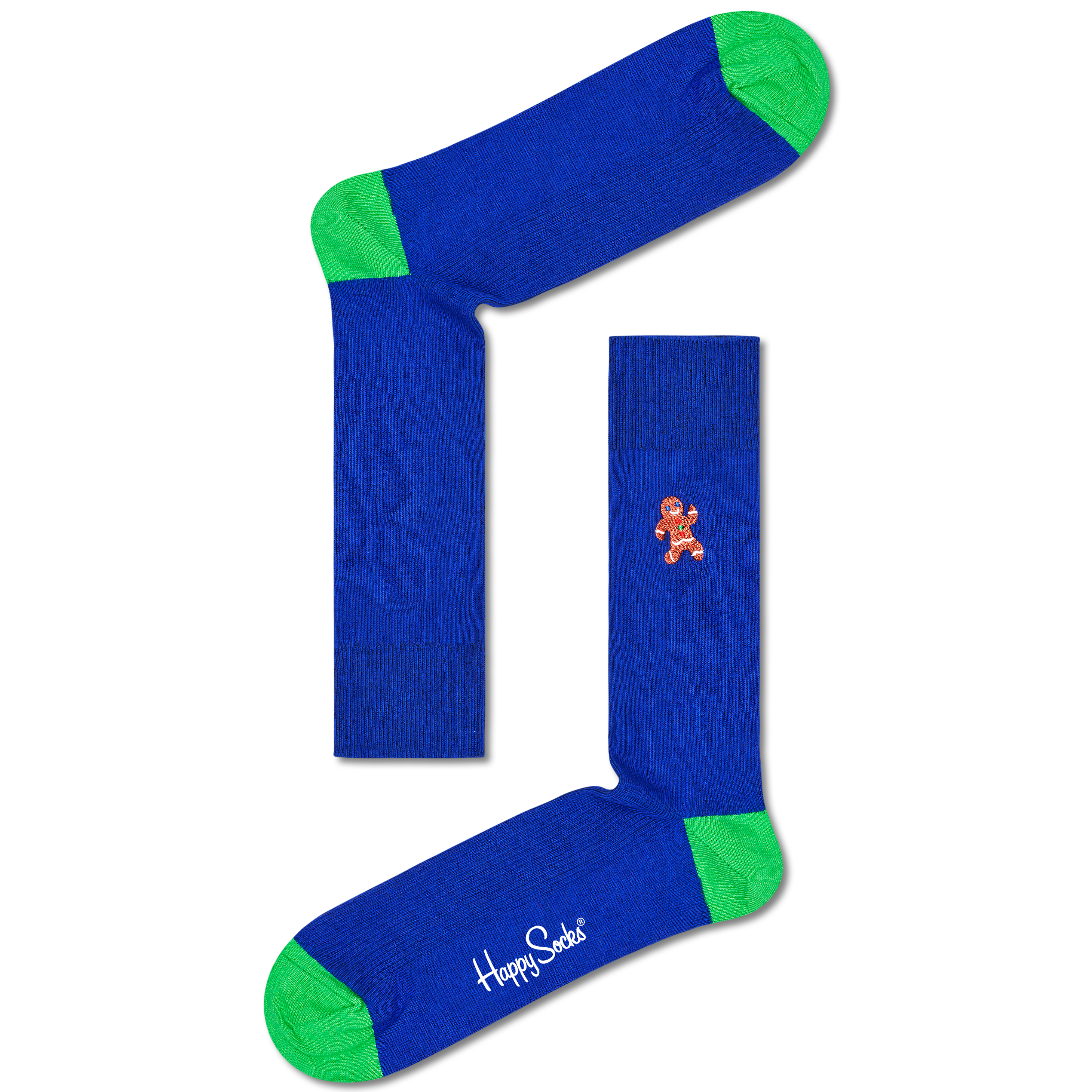 Ribbed Embroidery Gingerbread Man Crew Sock - Happy Socks