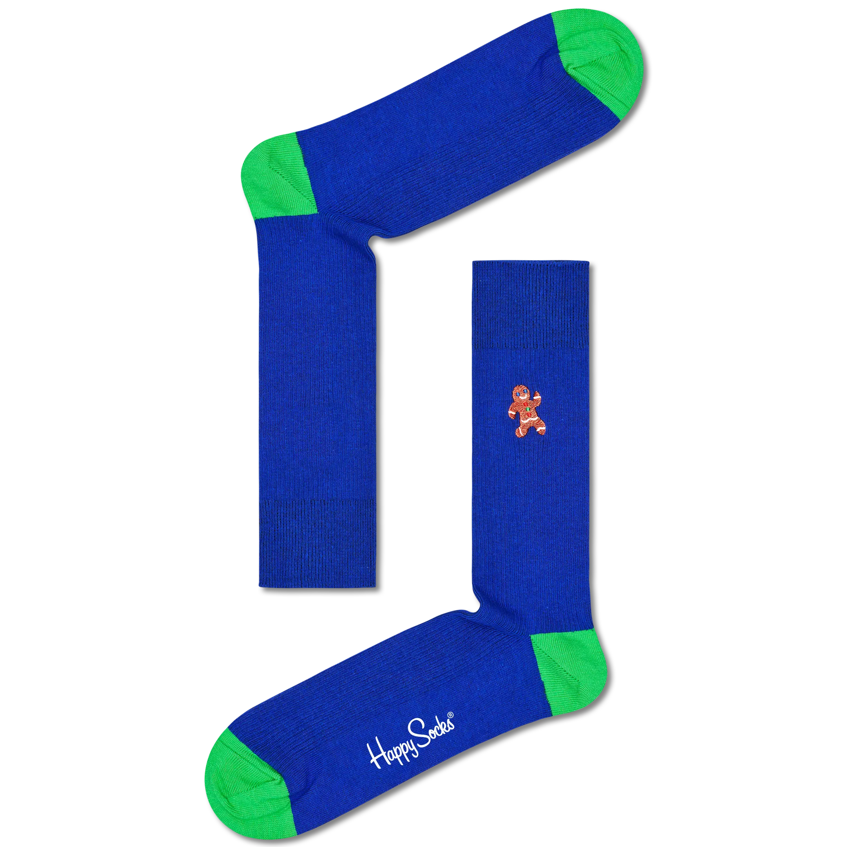 Ribbed Embroidery Gingerbread Man Crew Sock - Happy Socks
