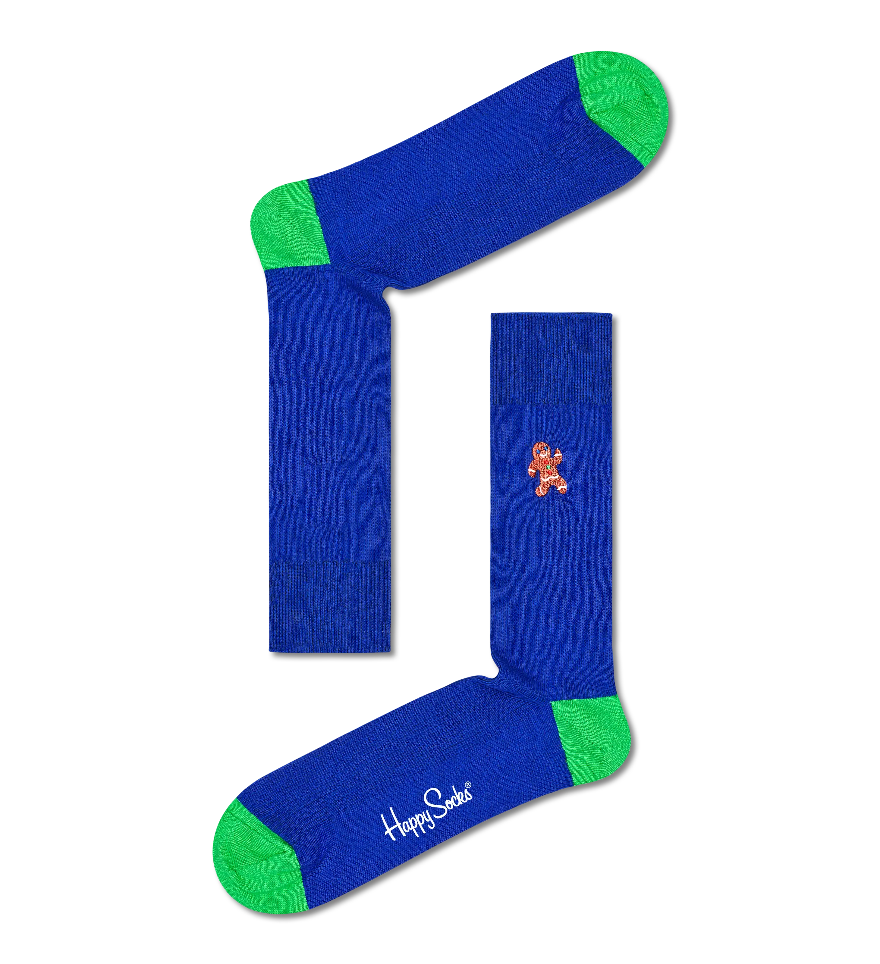 Ribbed Embroidery Gingerbread Man Crew Sock - Happy Socks