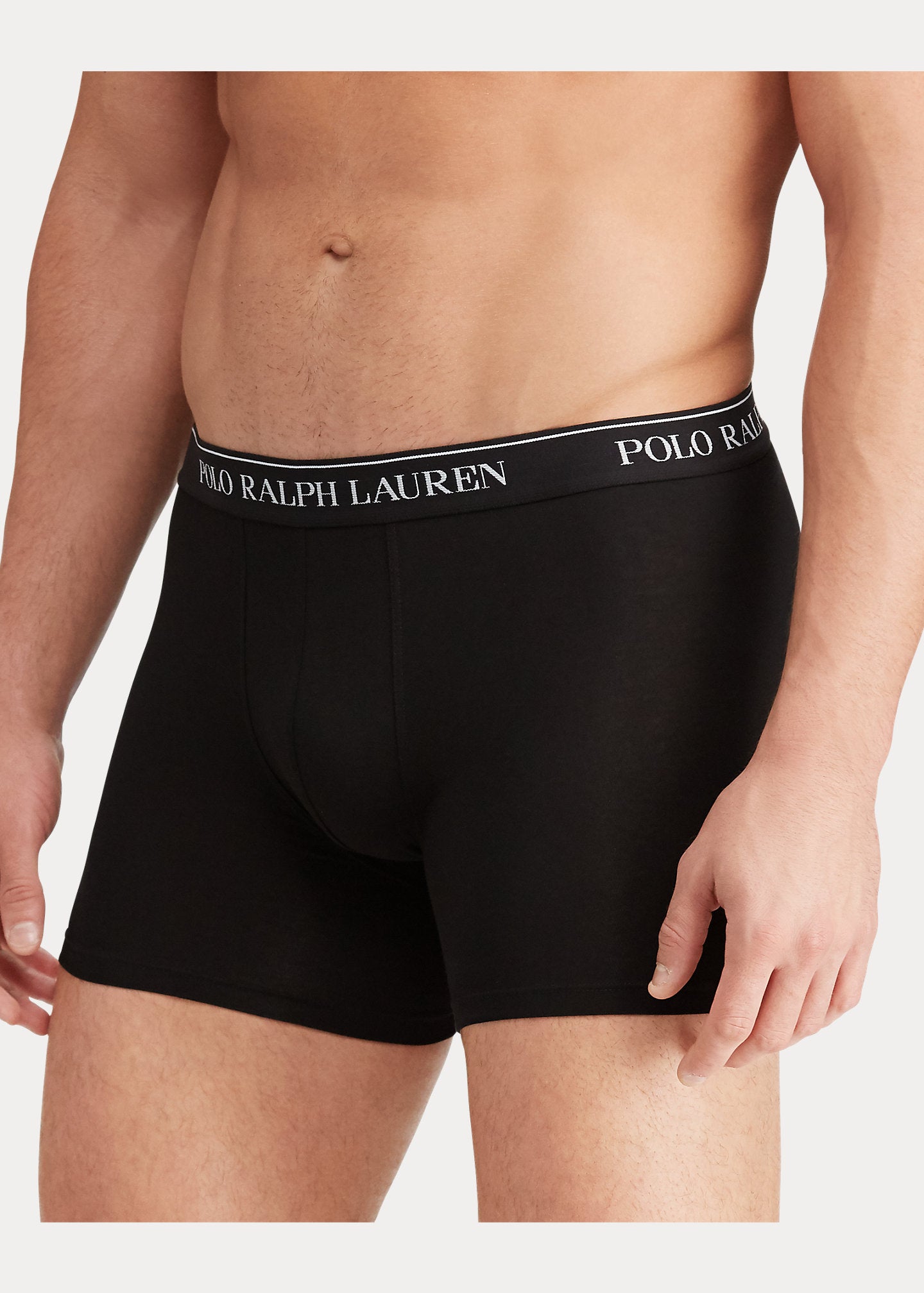 Polo Ralph Lauren Three-Pack Stretch Cotton Boxer Briefs - Black