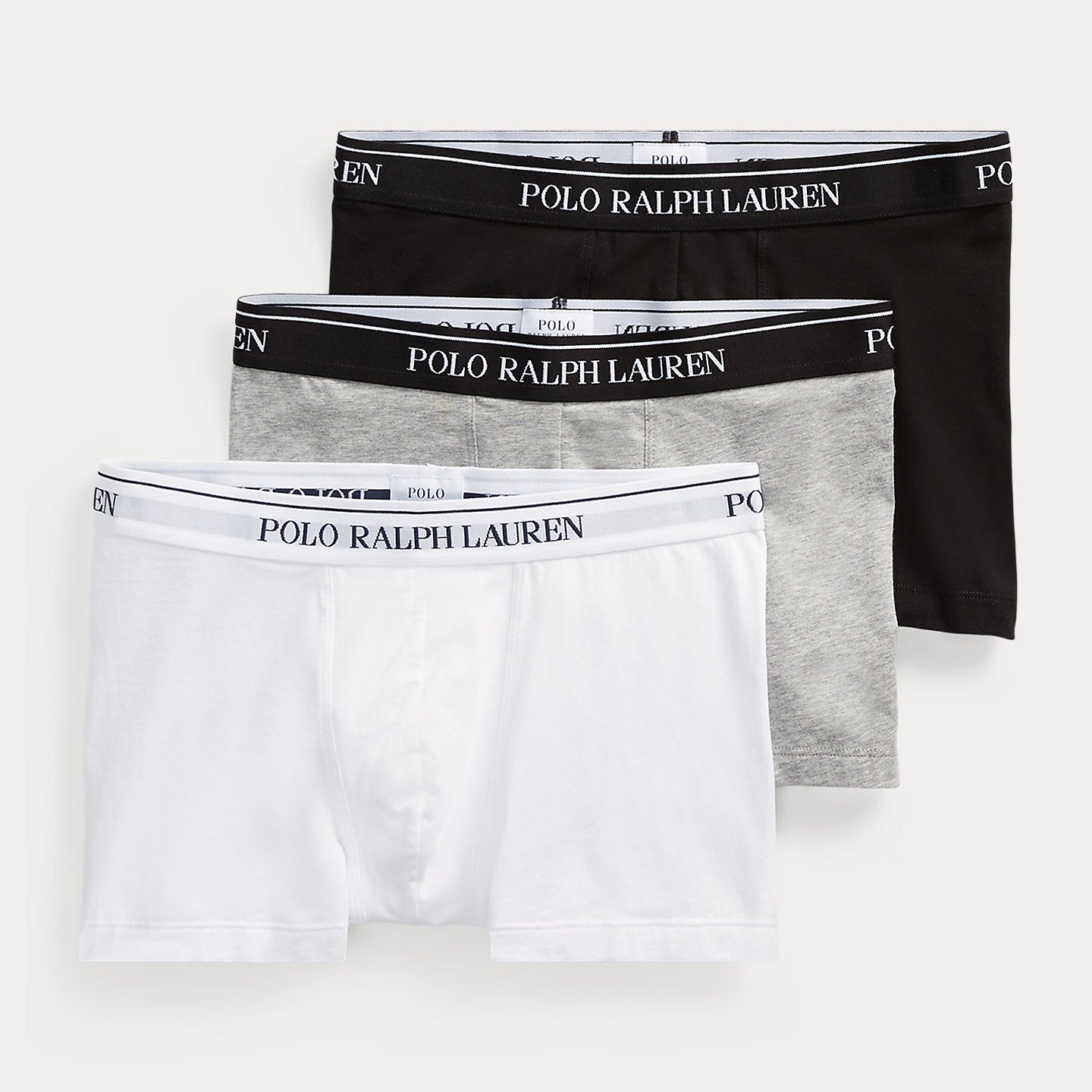 Polo Ralph Lauren Classic Boxer Trunks 3-Pack - White/ Grey Heather/Black