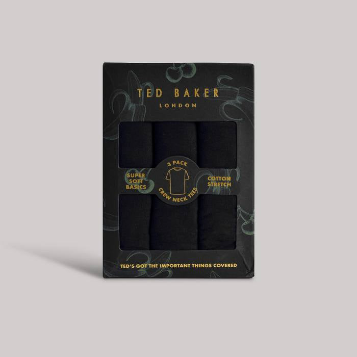 Ted Baker 3-Pack Lounge Crew Neck T-Shirts - Black