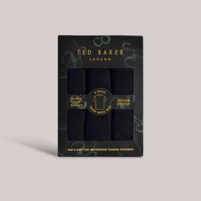 Ted Baker 3-Pack Lounge Crew Neck T-Shirts - Black