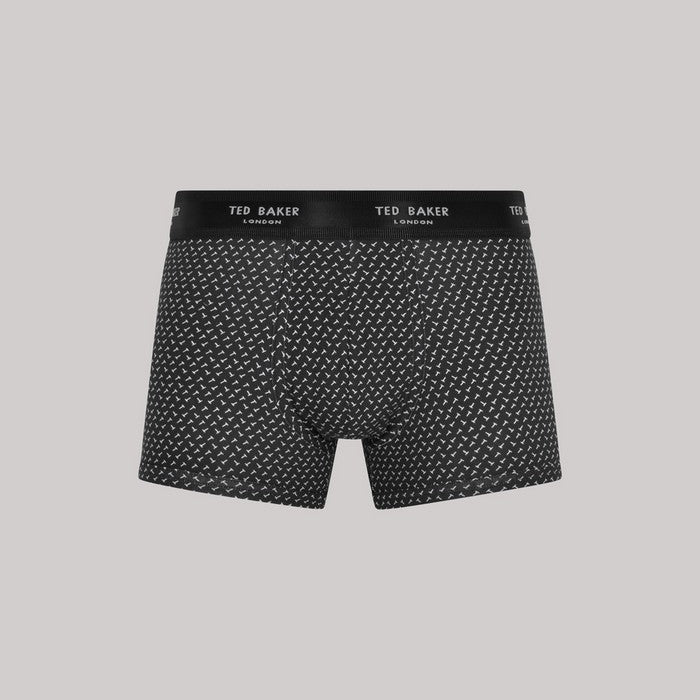 Ted Baker 3 Pack Cotton Stretch Fashion Trunks - Grey/Heather/T Repeat