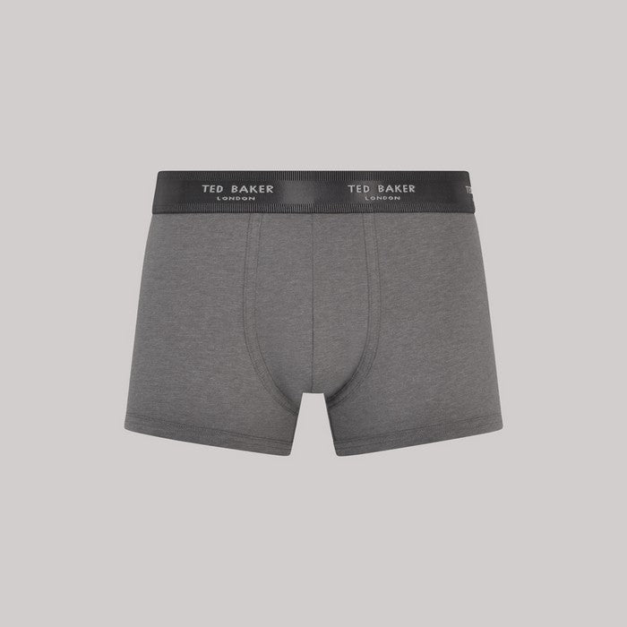 Ted Baker 3 Pack Cotton Stretch Fashion Trunks - Grey/Heather/T Repeat