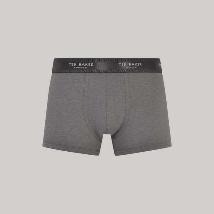 Ted Baker 3 Pack Cotton Stretch Fashion Trunks - Grey/Heather/T Repeat