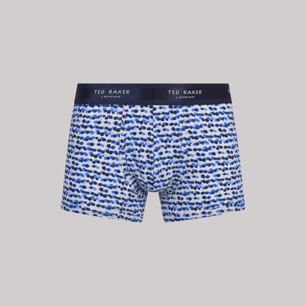 Ted Baker 3 Pack Cotton Stretch Fashion Trunks - Blue/Grey/Deimos Blue