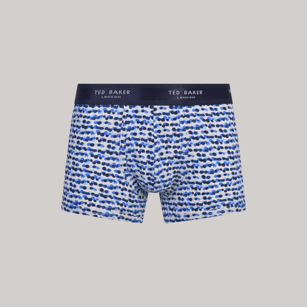 Ted Baker 3 Pack Cotton Stretch Fashion Trunks - Blue/Grey/Deimos Blue