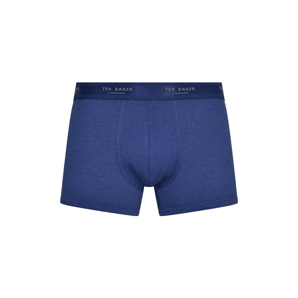 Ted Baker 3 Pack Cotton Stretch Fashion Trunks - Blue/Grey/Deimos Blue