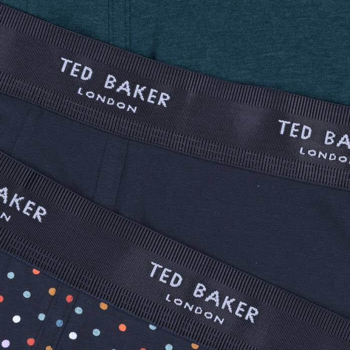 Ted Baker 3 Pack Cotton Stretch Boxer Briefs - Navy / Dotted Print