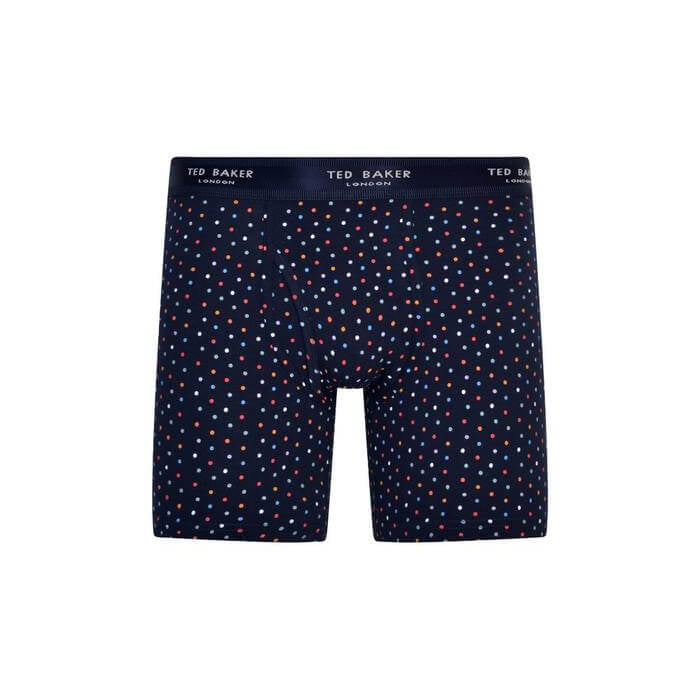 Ted Baker 3 Pack Cotton Stretch Boxer Briefs - Navy / Dotted Print