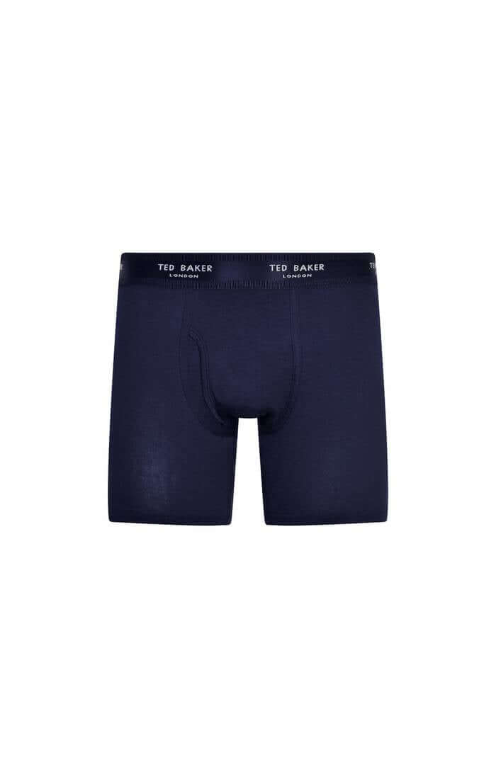 Ted Baker 3 Pack Cotton Stretch Plain Boxer Briefs - Grey / Navy / Blue