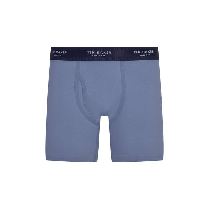 Ted Baker 3 Pack Cotton Stretch Plain Boxer Briefs - Grey / Navy / Blue