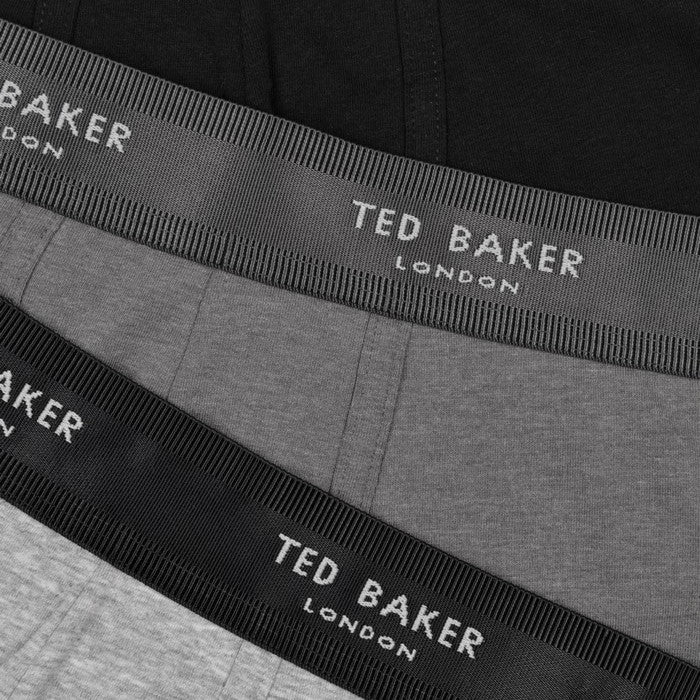 Ted Baker 3 Pack Cotton Stretch Boxer Briefs - Black/Heather/Light Grey