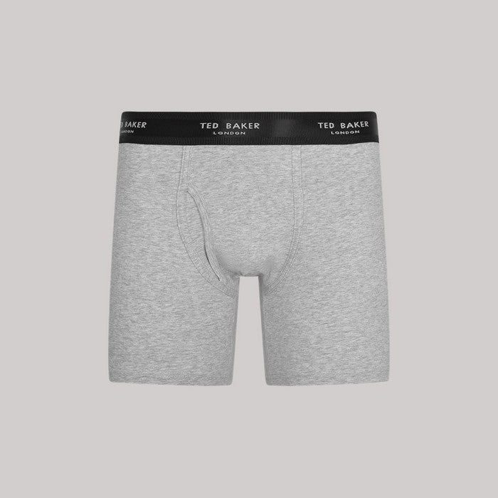 Ted Baker 3 Pack Cotton Stretch Boxer Briefs - Black/Heather/Light Grey
