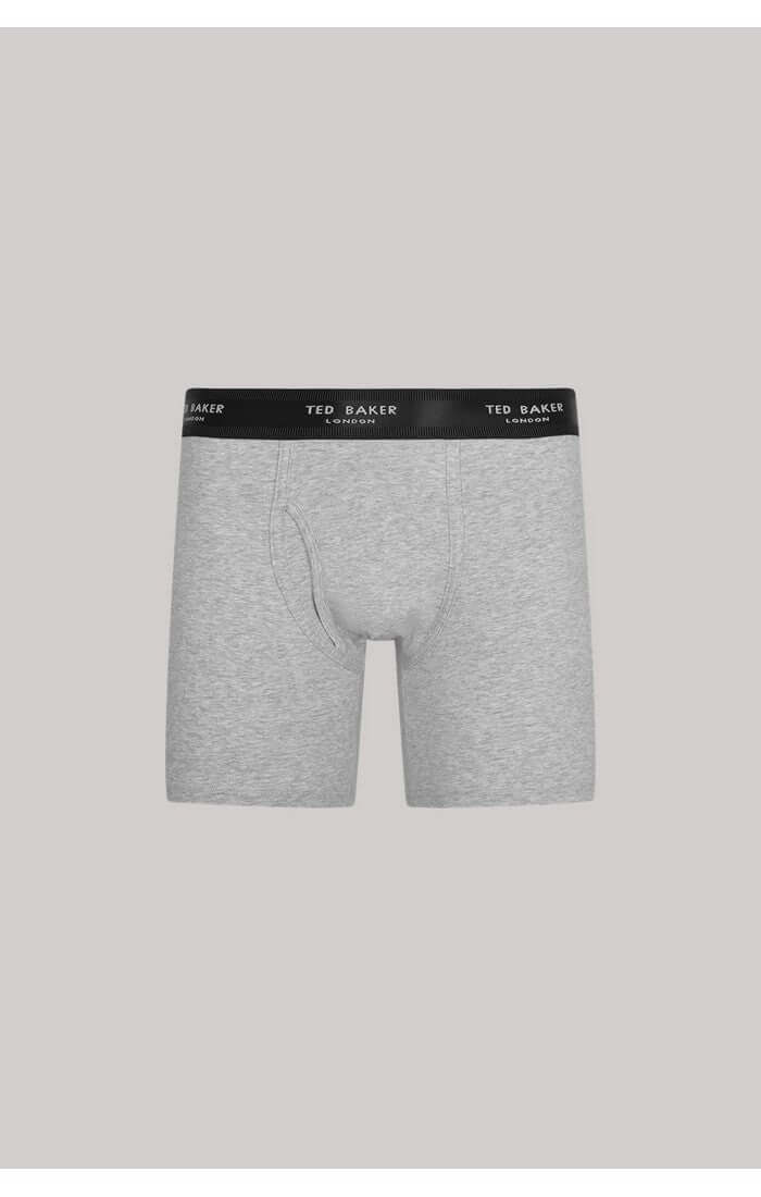 Ted Baker 3 Pack Cotton Stretch Boxer Briefs - Black/Heather/Light Grey